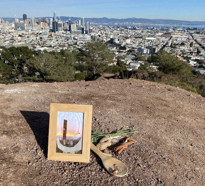 The memorial at the site of the gingerbread monolith.  Photo: J. D. Morris / @thejdmorris